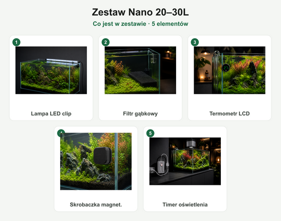 Zestaw Nano — starter do akwarium 20–30L